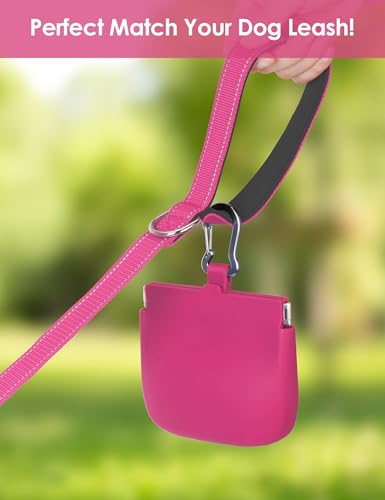 1 Cup Silicone Dog Training Treat Pouch (Hot Pink) - color: Hot Pink