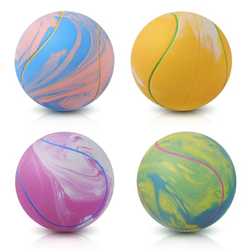 SCHITEC Dog Squeaky Toy Balls, Interactive Tennis Ball for Puppies Small Pet Medium Breed Dogs, Latex Rubber Puppy Fetch Play Toys - size: For Small/Medium Dogs, style: Tennis Ball