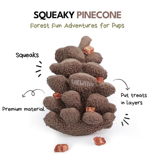 CHEWFFON Interactive Dog Toy, Squeaky Snuffle Game for Boredom - style: Pinecone