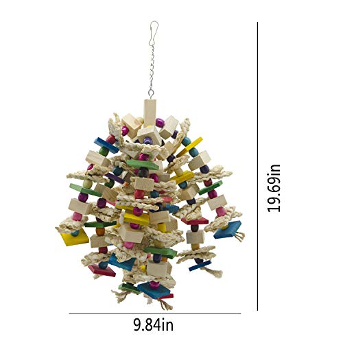 Large Parrot Bird Chewing Toy, Bird Parrot Blocks Knots Tearing Toy