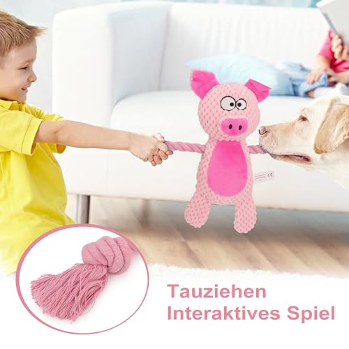 Dog Toys, Dog Squeaker Toys with Crinkle Paper (Pink Pig) - color: Pink Pig