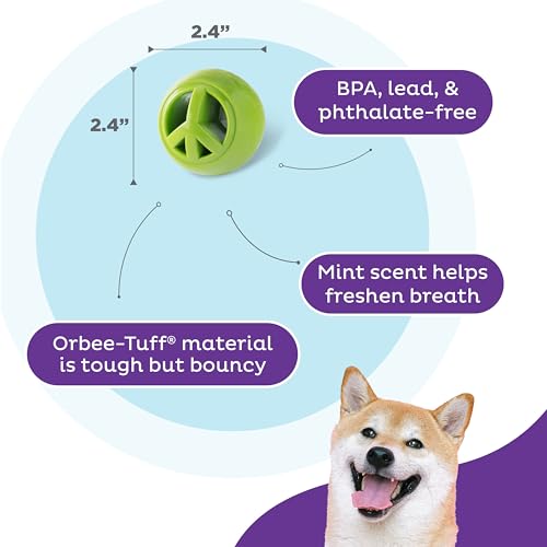Outward Hound Nooks Peace Interactive Durable Treat-Dispensing Dog Toy, Stuffable Puzzle Ball for Solo Play or Pair with Large Snoop, Mint-Scented, No BPA - color: Green Nook (Works with Large Snoop)