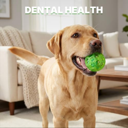 Dog Toy Balls, Dog Ball with Built-in Rope Toys, Dog Chew Toy for Boredom - color: Jungle Vine