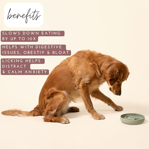 Slow Feeder Dog Bowl - Silicone Dog Bowl, Medium, 7.5" x 1.5" - Sage - color: Sage - Sunset Design, size: Medium (7.5” Across x 1.5” Tall)