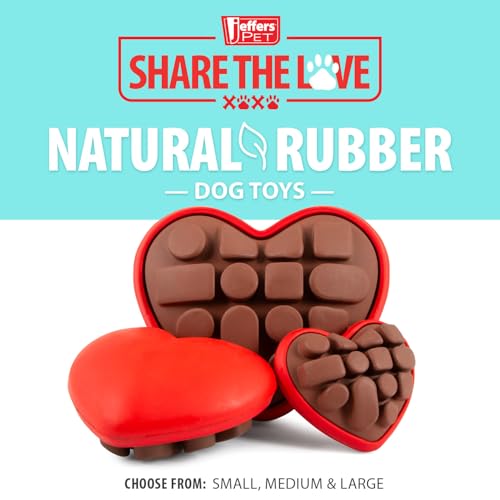 Jeffers Pet Natural Rubber Dog Chew Toy – Chocolate Heart Shape, Small – Vanilla Scent, Durable, Non-Toxic, Dishwasher Safe, Interactive Fetch & Tug Toy - Perfect for Play, Training at Home - color: Brown, size: Small