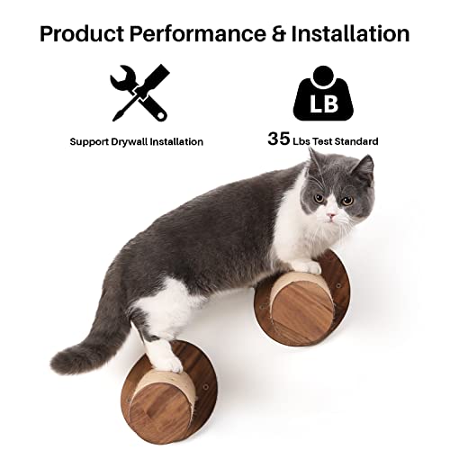 FUKUMARU Cat Wall Steps, 11.8 Inch, 2 of Pack - color: Brown