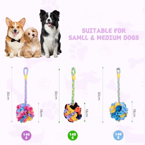 Snuffle Ball Dog Rope Toy, Tug of War Rope Toys for Small Medium Dogs, Interactive Dog Chew Toys Puppy Training Pull Toy for Exercise & Interactive Play Games (Blue) - color: Blue