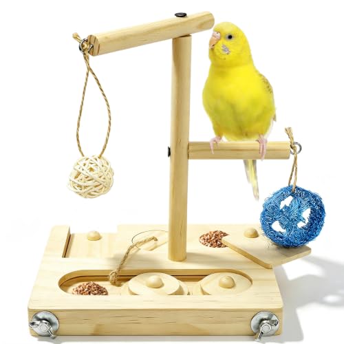 Wooden Bird Foraging Puzzle Toys, Bird Foraging Toys Hanging Enrichment Toys for Cage and Small Parrots