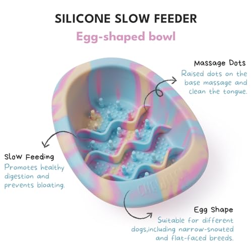 CHEWFFON Dog & Cat Lick Mat Bowl with Suction Cups, Rainbow Small - color: Rainbow, size: Small