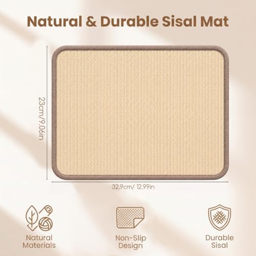 1 Pcs Rabbit Scratching Pad, Natural Sisal Bunny Mat Claws