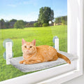 AMOSIJOY Foldable Cat Window Perch with Metal Frame, M Gray - color: Gray, size: Medium