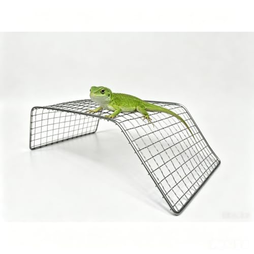 Stainless Steel Reptile Climbing Net – Basking Platform for Bearded Dragon, Leopard Gecko, Blue-Tongued Skink, Turtle – Durable Basking Rock & Ramp for Tank Accessories, Reptile Bed for Sunbathing - size: 30*10CM / 11.8*3.9IN