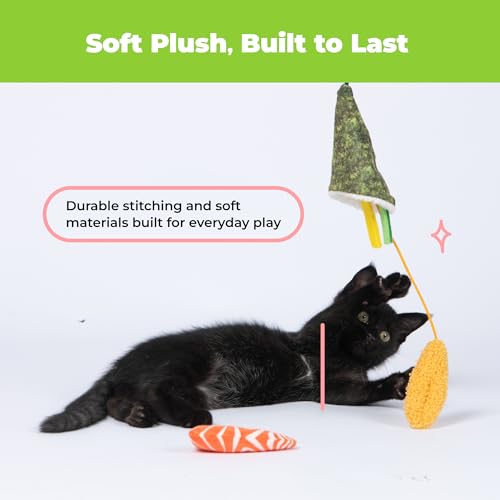 Best Pet Supplies Catify Interactive Cat Toy with Catnip - Sushi Rolls Set - color: Sushi Roll Multicolored