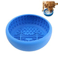 Silicone Dog Lick Bowl with Suction Cups, Slow Feeder, Blue - color: Blue