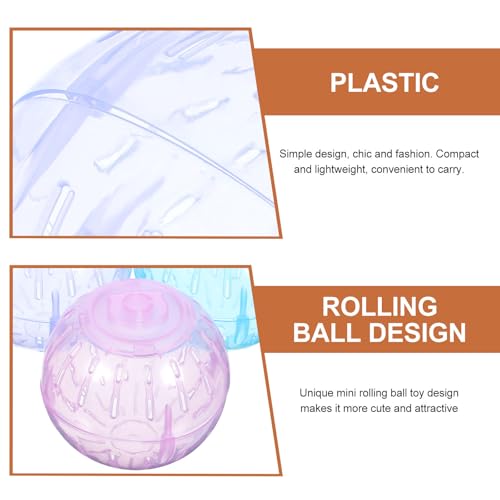 POPETPOP Hamster Exercise Ball, 3PCS 3.54inch Plastic, Running Toys for Small Animals, Reduce Boredom & Increase Activity, Random Color