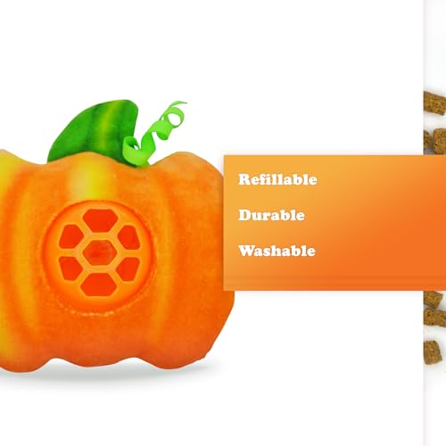 Meowijuana Knock 'n' Nibble Fall Pumpkin Treat-Dispensing Cat Toy - color: Pumpkin