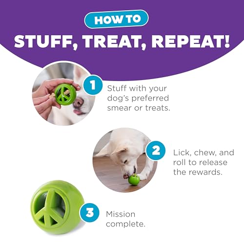 Outward Hound Nooks Peace Interactive Durable Treat-Dispensing Dog Toy, Stuffable Puzzle Ball for Solo Play or Pair with Large Snoop, Mint-Scented, No BPA - color: Green Nook (Works with Large Snoop)