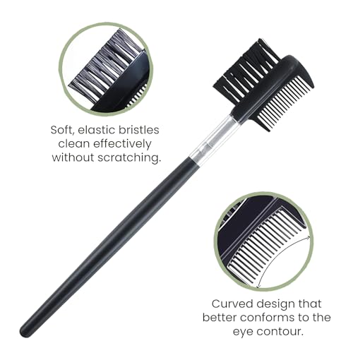 MEDUWEDU 5 Pack Flea & Lice Comb Set for Cats, Dogs & Kids – Stainless Steel Fine Tooth Nit Comb Kit with Double-Sided Tear Stain Remover, Grooming Brush & Peine para Piojos for Thick Hair (Blue) - color: Blue