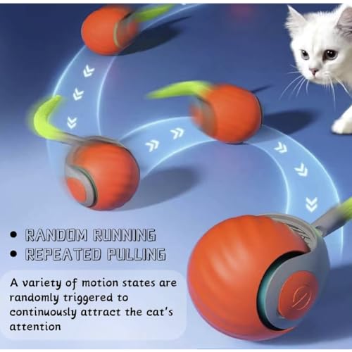 2 Packs Speediest Tail 2.0 Cat Toy,Interactive CatToy,CatToys for Indoor Cats,Chewie Viral Cat Ball,Adjustable Sports Rolling Toy,Electric Rolling Ball Christmas Birthday Gift for Pets - color: 2 Packs