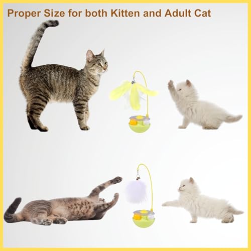 Interactvie Cat Wobble Ball Enrichment Toys, Yellow