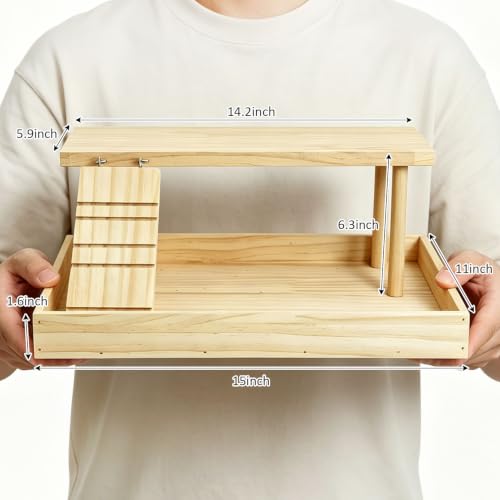 Hamiledyi Hamster Playground Wooden Cage Accessories, Gerbil Climbing Toys