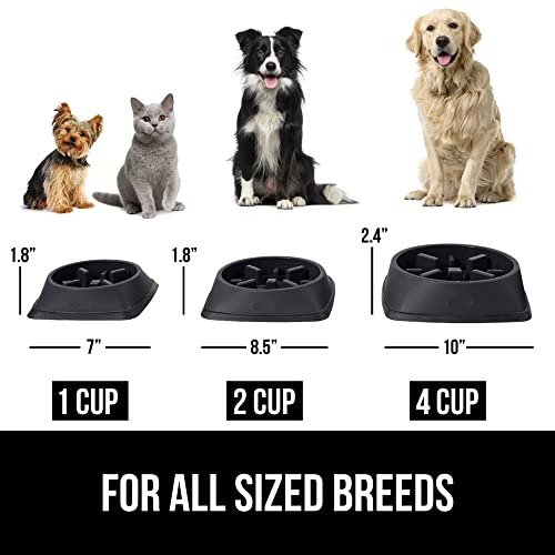 GORILLA GRIP® Patented Slow Feeder Dog and Cat Bowl, BPA Free, 4 Cup Black - color: Black, size: 4 Cup