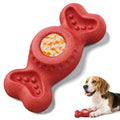 3-in-1 Enrichment Dog Toy for Aggressive Chewers, Frozen Treat Toy & Interactive Treat Dispenser with Peanut Butter Grooves, Long Lasting Slow Feeder Chew Toy for Large Dogs,Easy to Clean,Red - color: Red
