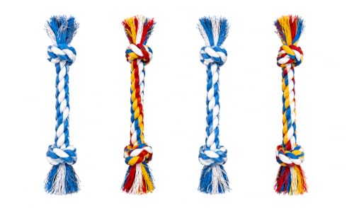 Mini Chew Rope Pack for Small Dogs – 4 Pack Puppy Rope Toys for Chihuahua, Pomeranian & Small Breeds – Tiny Paws Teething & Dental Chew Toys (Blue) - color: Blue
