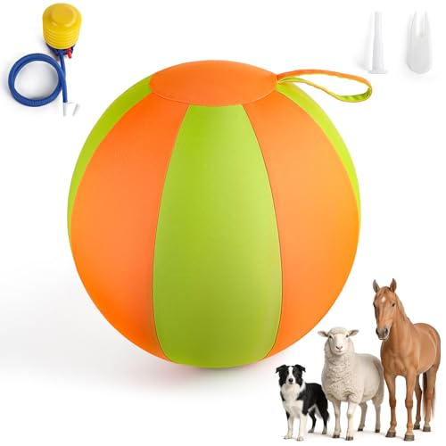 ALL FOR PAWS Herding Ball for Dogs, 22'' Dog Agility Training Balls with Handle for Outdoor Play, Anti-Burst Ball for Australian Shepherd & Horses, Interactive Toy Balls for Medium & Large Dogs