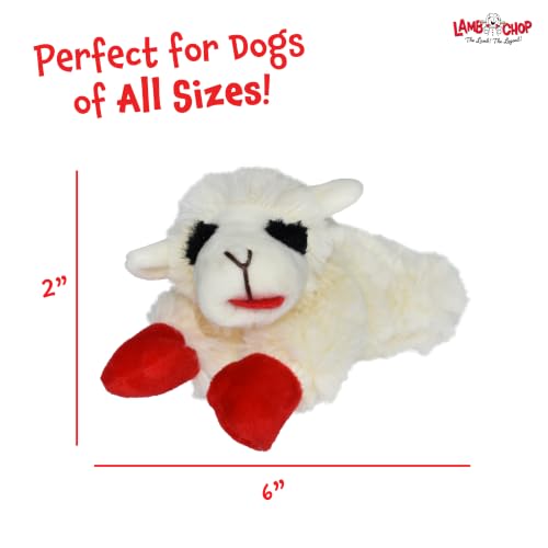 Multipet Lamb Chop Dog Plush Toy - Squeaky Toy - size: 6", style: White