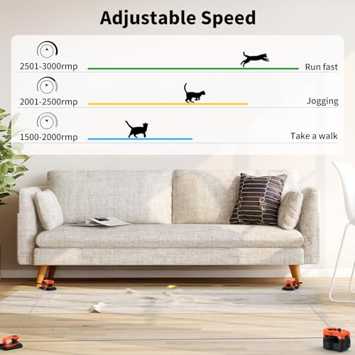AsFrost Interactive Cat Toy for Indoor Cats Chase/Run/Hunt/Exercise-Orange - color: Bright Orange