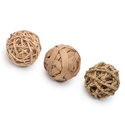 Niteangel Natural Chew Activity Toys: Meets Small Pet Chewing Needs & Mood - color: 3 Balls
