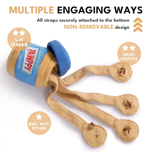 CHEWFFON Interactive Dog Enrichment Toy, Crinkle & Snuffle Puppy Toys - style: Peanut Butter