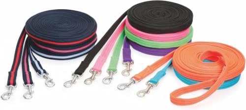 Shires Soft Feel Lunge Line - 26ft (8m) - Black Tubular Nylon with Swivel Trigger Clip Purple - color: Purple