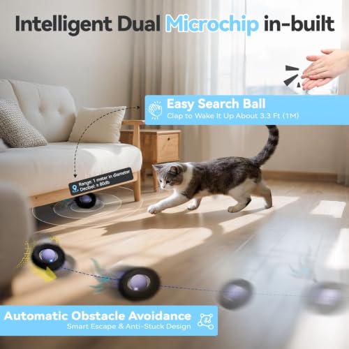 Interactive Cat Toy Ball-Automatic Motion Activated Moving Ball Toys - color: Periwinkle