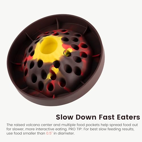 PEGGY11 Volcano-Shaped Silicone Slow Feeder Bowl for Dogs - size: Large