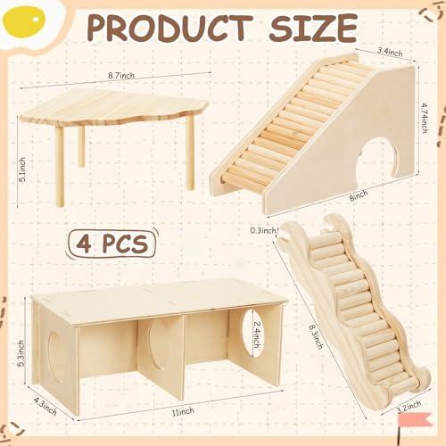 Breezehug 4 Pcs Hamster Cage Accessories Hamster Platform Toy, Peek - style: Peek