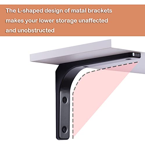 DINZI LVJ Long Wall Shelves, 23.6Inch Wooden Wall Mounted Shelves, Set of 2 - color: White, size: 23.6 Inch