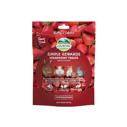 Oxbow Simple Rewards Rabbit Treats & Guinea Pig Treats, Strawberry, 0.5 oz - size: 0.5 Ounce (Pack of 1)
