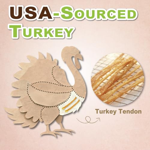 A Freschi srl® All-Natural Turkey Tendon for Dogs, Strips, 10 Count - size: 10 Count (Pack of 1)