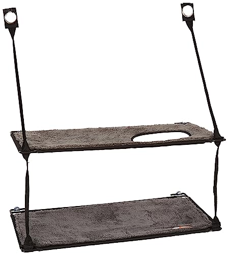 K&H Cat Window Perch, EZ Mount Double Stack Kitty Sill For Large Cats, Gray - size: 23 X 12 Inches, style: Double Stack
