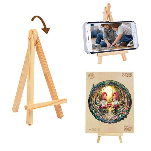 KAAYEE Wooden Puzzle for Adult, Gnome Couple Jigsaw Puzzle 13.4 * 13.3in - color: Gnome Couple, size: Large