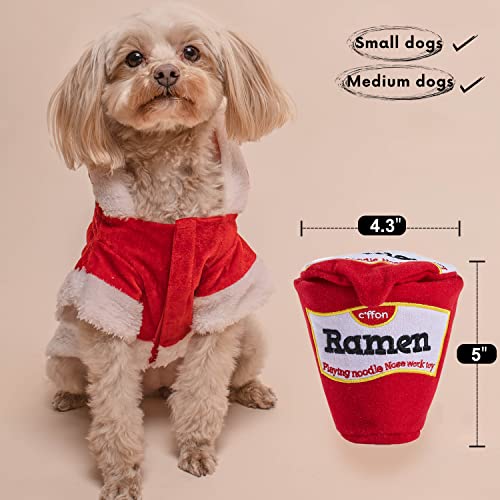 CHEWFFON Dog Puzzle Toy, Interactive Treat Hiding Enrichment Crinkle Toy - style: Ramen Cup