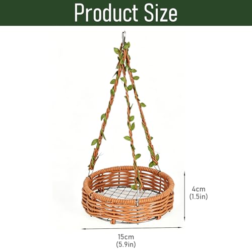 Bird Nest Hammock,Handwoven Rattan Bird Swing with Breathable Mesh Base,Hanging Bird Bed Cage Accessories for Parakeet,Cockatiel,Lovebird,Finch,1 Pack