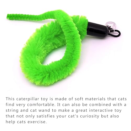 miwoowim 11PCS Cat Wand Refills, Fuzzy Worms with Bells & String with Clasp - color: 10 Worms Refill