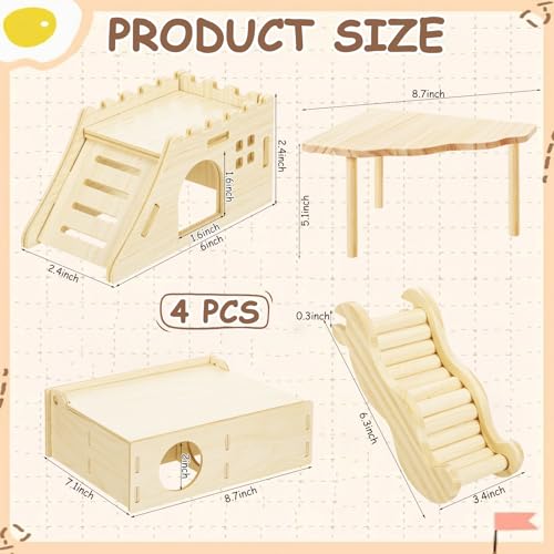 Breezehug 4 Pcs Hamster Cage Accessories Hamster Platform Toy, Castle - style: Castle