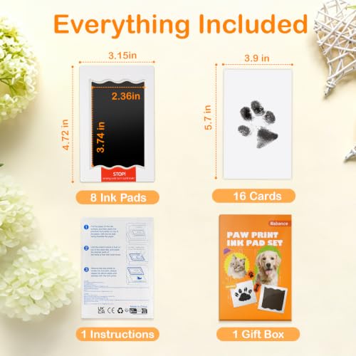 Nabance Paw Print Kit for Dogs & Cats, Inkless Pet Paw & Nose Print, 8 Pack - size: Medium(8 Pack)
