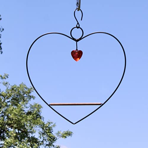 Songbird Essentials Tweet Heart Hummingbird Swing - Black - Wooden Dowel - color: Black