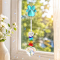 Pet Memorial Gifts for Dogs, Pet Sympathy, Dog Memorial Suncatcher - color: Blue Cat Paw