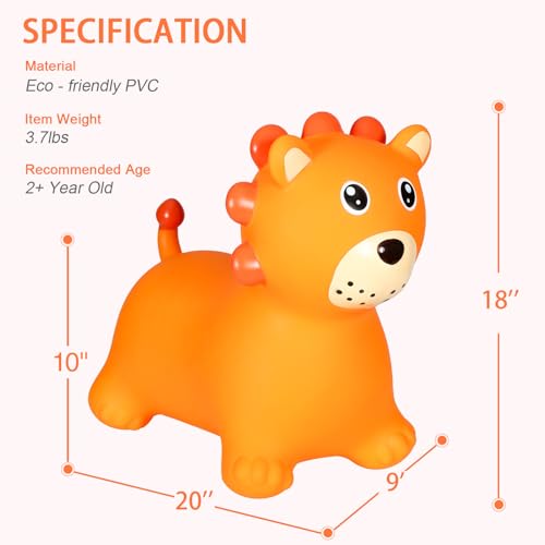 INPANY Bouncy Horse, Lion Hopper Toys for Indoor & Outdoor Fun - color: Lion